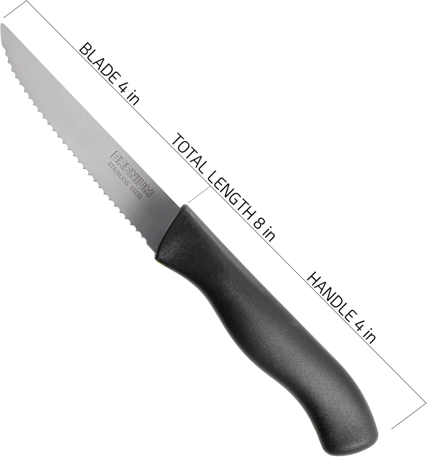 Paring Knife, 6-Piece Set, Knives with Straight Edge 4 Inch Blade, Stainless Steel, Spear Point, Fruit and Vegetable Cutting and Peeling, Black (Black, Serrated)