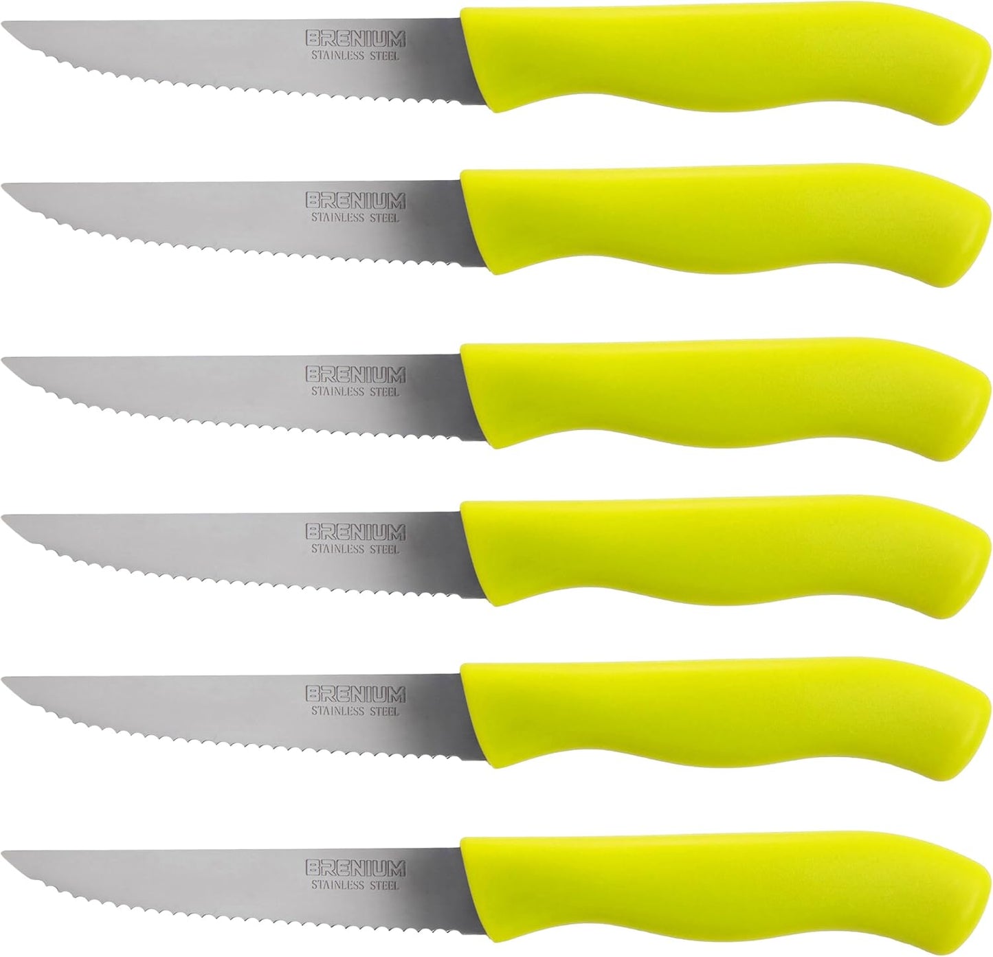 Paring Knife, 6-Piece Set, Knives with Straight Edge 4 Inch Blade, Stainless Steel, Spear Point, Fruit and Vegetable Cutting and Peeling, Black (Black, Serrated)