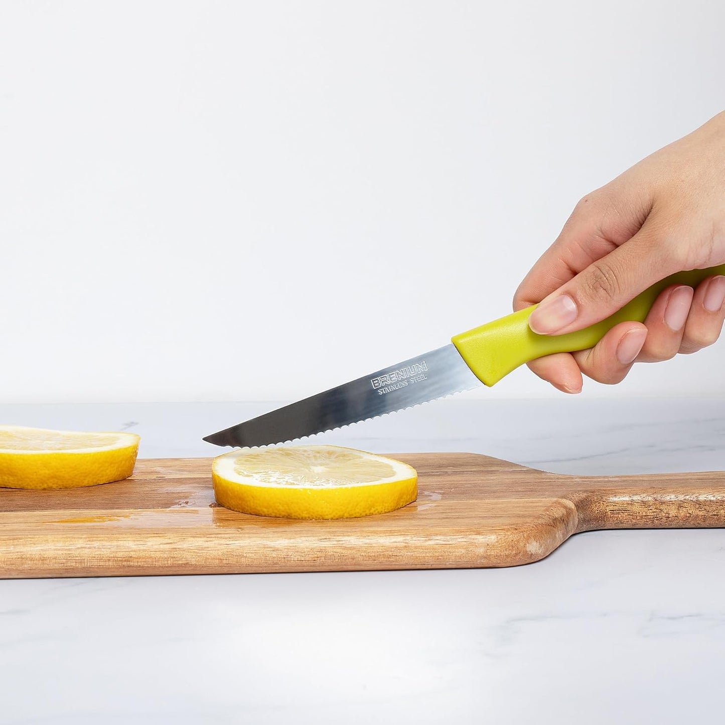 Paring Knife, 6-Piece Set, Knives with Straight Edge 4 Inch Blade, Stainless Steel, Spear Point, Fruit and Vegetable Cutting and Peeling, Black (Black, Serrated)