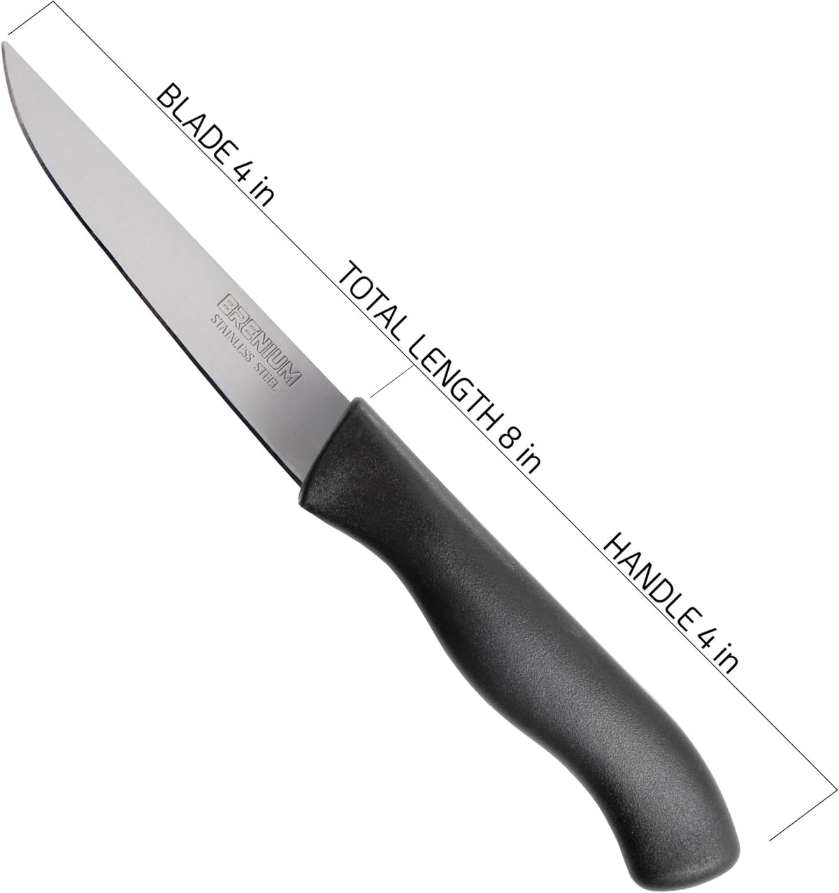 Paring Knife, 6-Piece Set, Knives with Straight Edge 4 Inch Blade, Stainless Steel, Spear Point, Fruit and Vegetable Cutting and Peeling, Black (Black, Serrated)
