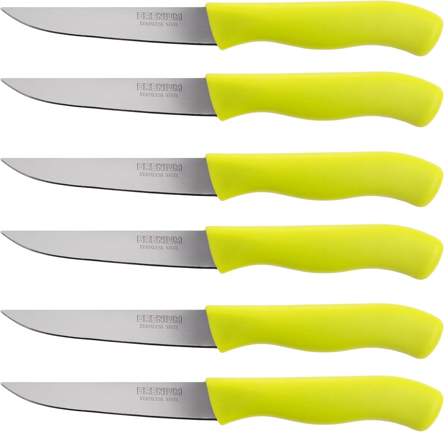 Paring Knife, 6-Piece Set, Knives with Straight Edge 4 Inch Blade, Stainless Steel, Spear Point, Fruit and Vegetable Cutting and Peeling, Black (Black, Serrated)