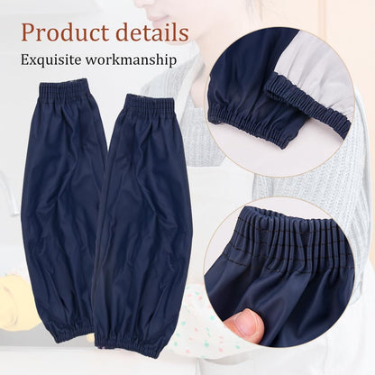 2Pairs Elastic Waterproof PU Arm Oversleeves for Cooking Garden Task | Sleeves Protector,Oilproof,Soft Breathable PU Leather,Reusable,Keep Sleeves Clean,for Dishwashing Gardening Car Washing