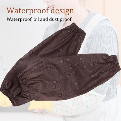 2Pairs Elastic Waterproof PU Arm Oversleeves for Cooking Garden Task | Sleeves Protector,Oilproof,Soft Breathable PU Leather,Reusable,Keep Sleeves Clean,for Dishwashing Gardening Car Washing