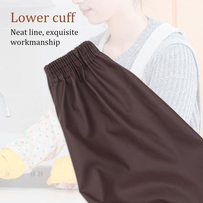 2Pairs Elastic Waterproof PU Arm Oversleeves for Cooking Garden Task | Sleeves Protector,Oilproof,Soft Breathable PU Leather,Reusable,Keep Sleeves Clean,for Dishwashing Gardening Car Washing