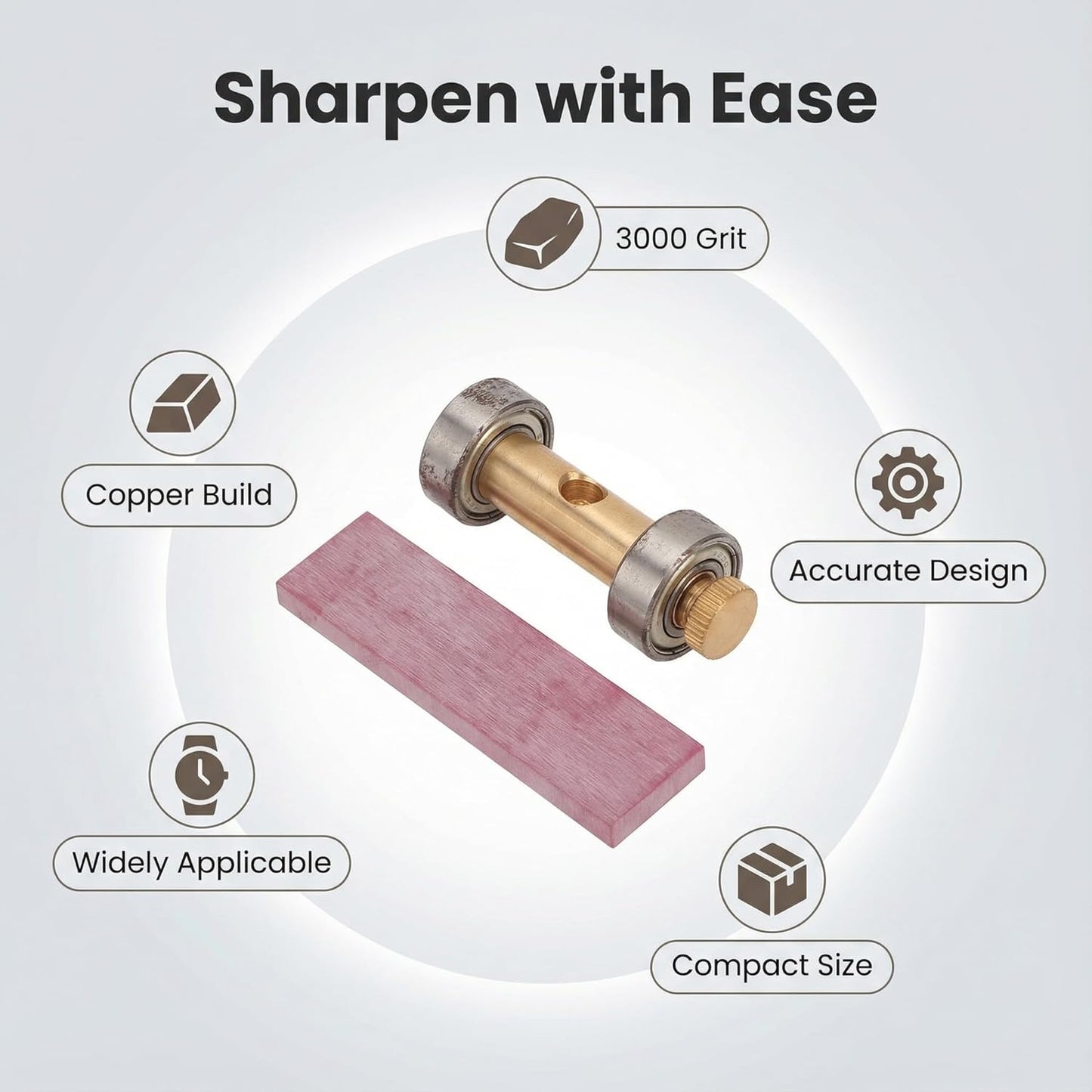 Watch Screwdriver Sharpener Set, Screwdriver Sharpening Tool 3000 Grit Copper Stone - Ideal for Watchmakers & Repair Shops