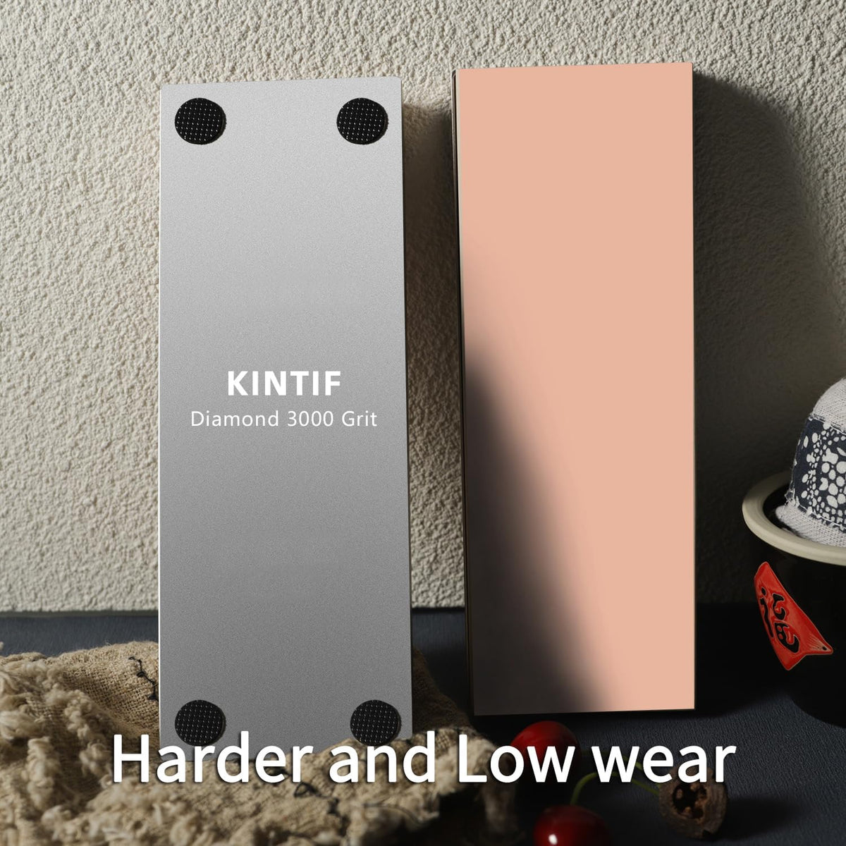 Diamond Whetstone Knife Sharpening Stone #1000, Premium Hard Metal Grinder for Knives, Chisels and Tools, Fast Cutting, Low Wear, Ideal for S90V, M390, with Non-Slip Base