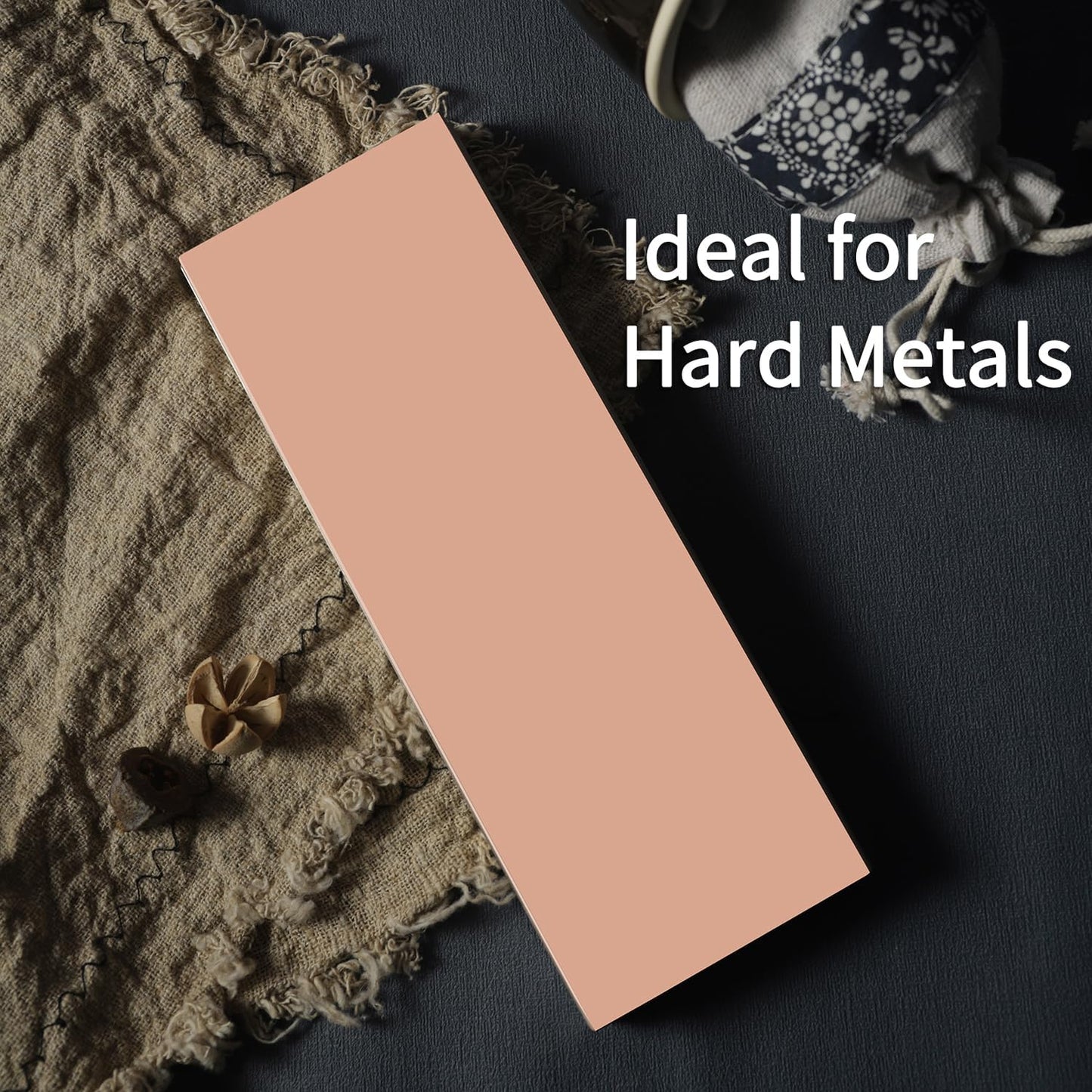 Diamond Whetstone Knife Sharpening Stone #1000, Premium Hard Metal Grinder for Knives, Chisels and Tools, Fast Cutting, Low Wear, Ideal for S90V, M390, with Non-Slip Base