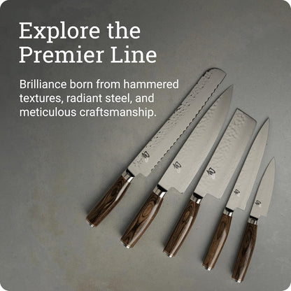 Premier 9.5" Slicing Knife, Handcrafted Japanese Meat Slicing Knife, Long and Thin Blade, VG-MAX Core with Damascus Stainless Steel Cladding, Pakkawood Handle