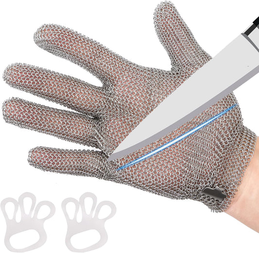 Metal Mesh Gloves (XXS~XL), Anti-cut Gloves, Butcher's Gloves Food Grade Stainless Steel Metal Mesh Gloves