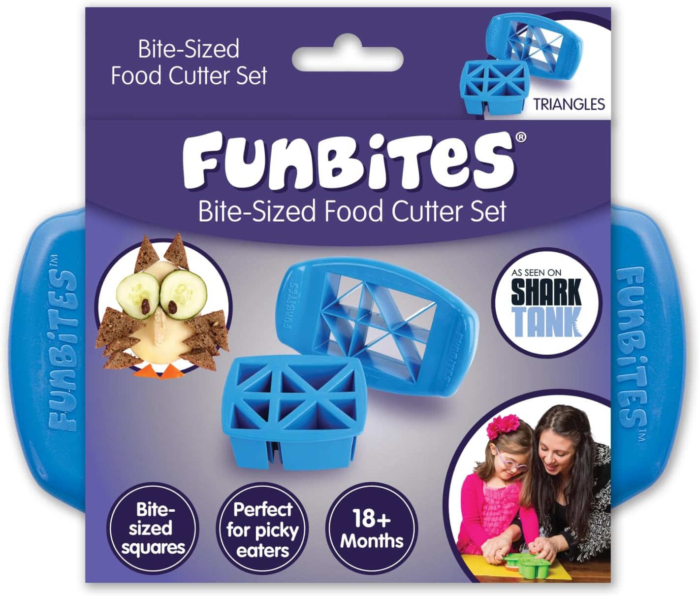Sandwich Cutter for Kids Lunch, Crustless Bento 2-Pc Set, 1 Pack | Green Squares food cutter for toddlers, bite-size uncrustable shapes, bento lunch accessory, BPA-free, dishwasher safe