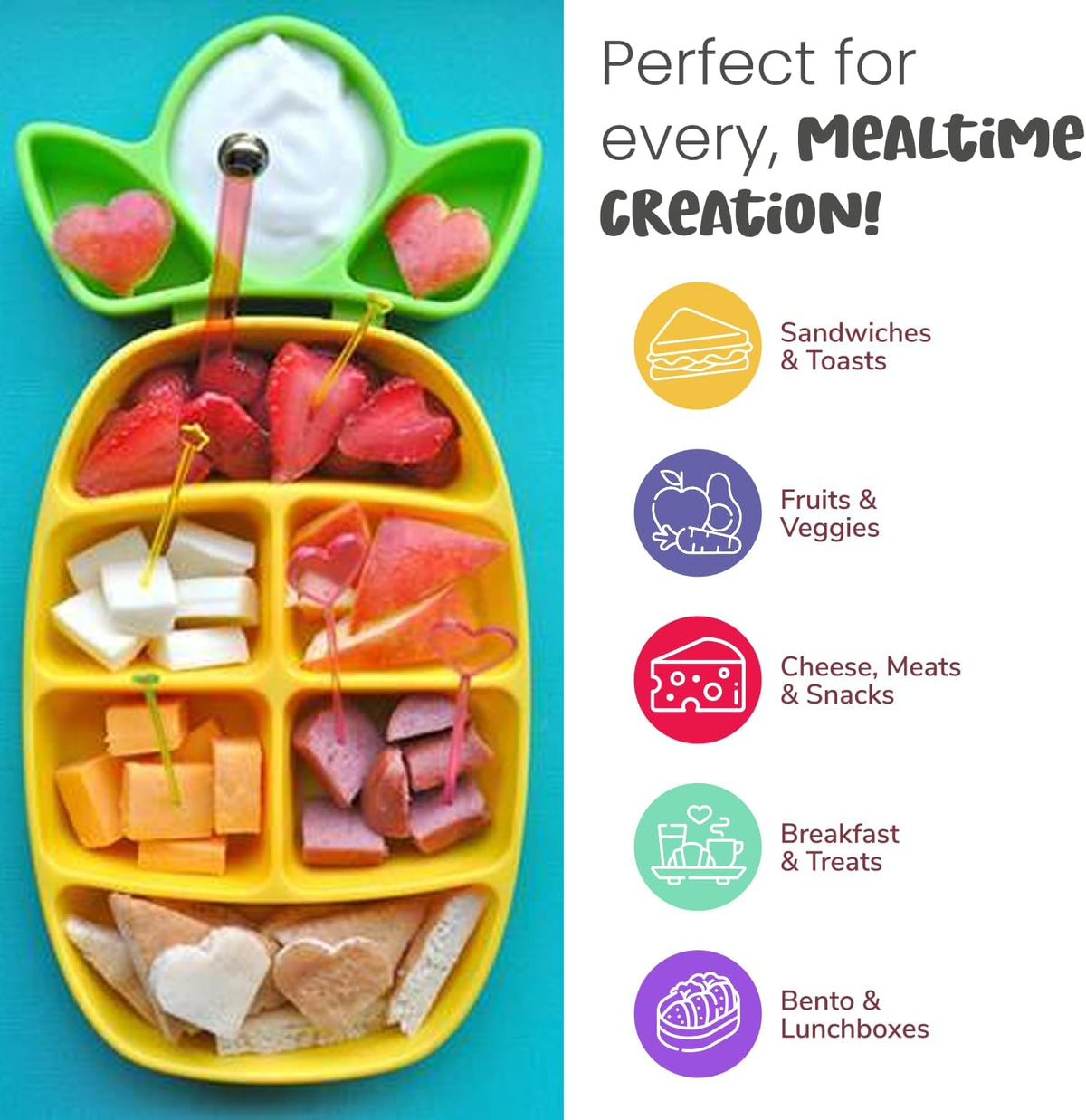 Sandwich Cutter for Kids Lunch, Crustless Bento 2-Pc Set, 1 Pack | Green Squares food cutter for toddlers, bite-size uncrustable shapes, bento lunch accessory, BPA-free, dishwasher safe