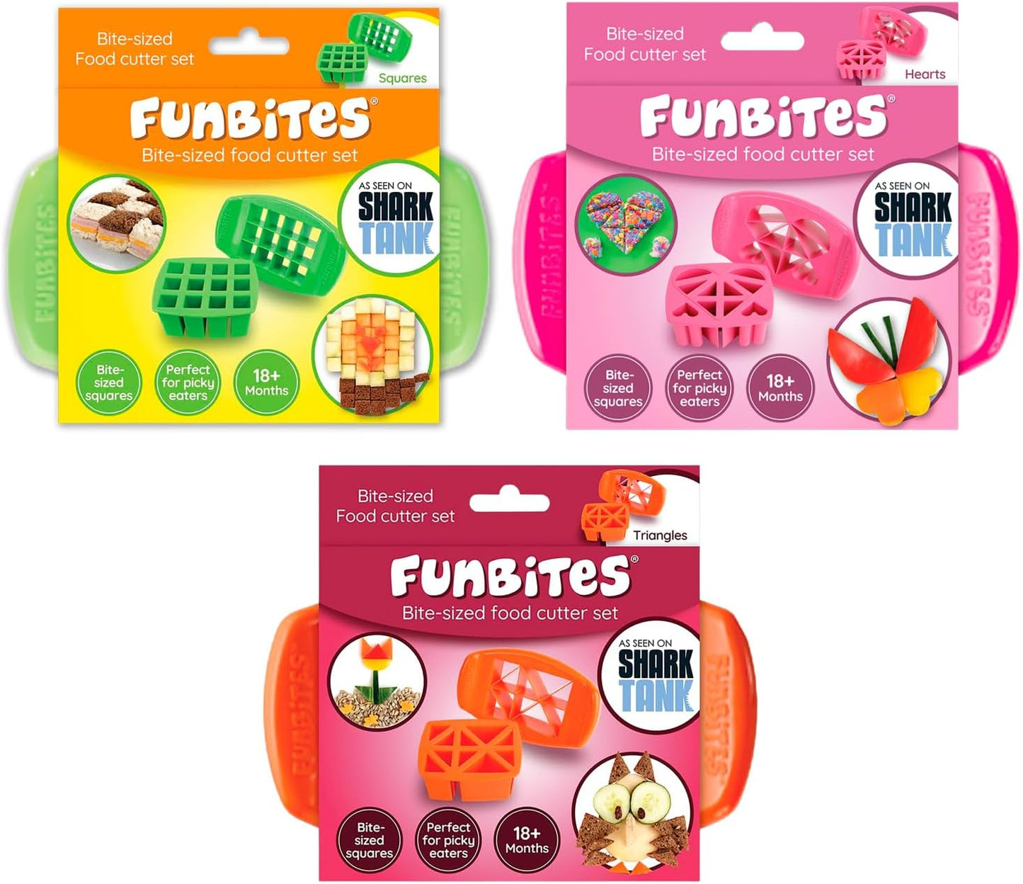 Sandwich Cutter for Kids Lunch, Crustless Bento 2-Pc Set, 1 Pack | Green Squares food cutter for toddlers, bite-size uncrustable shapes, bento lunch accessory, BPA-free, dishwasher safe