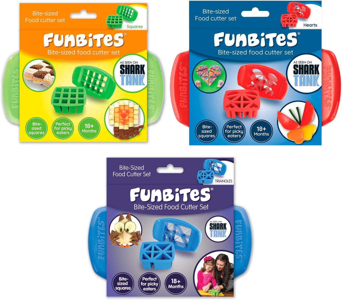 Sandwich Cutter for Kids Lunch, Crustless Bento 2-Pc Set, 1 Pack | Green Squares food cutter for toddlers, bite-size uncrustable shapes, bento lunch accessory, BPA-free, dishwasher safe