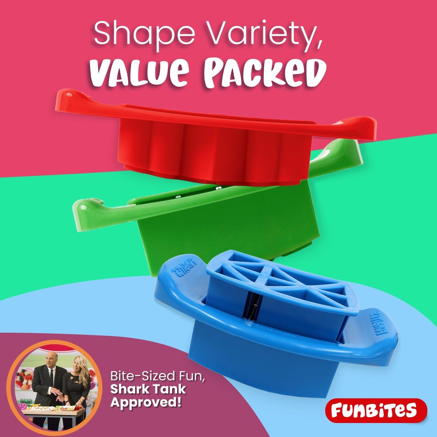 Sandwich Cutter for Kids Lunch, Crustless Bento 2-Pc Set, 1 Pack | Green Squares food cutter for toddlers, bite-size uncrustable shapes, bento lunch accessory, BPA-free, dishwasher safe