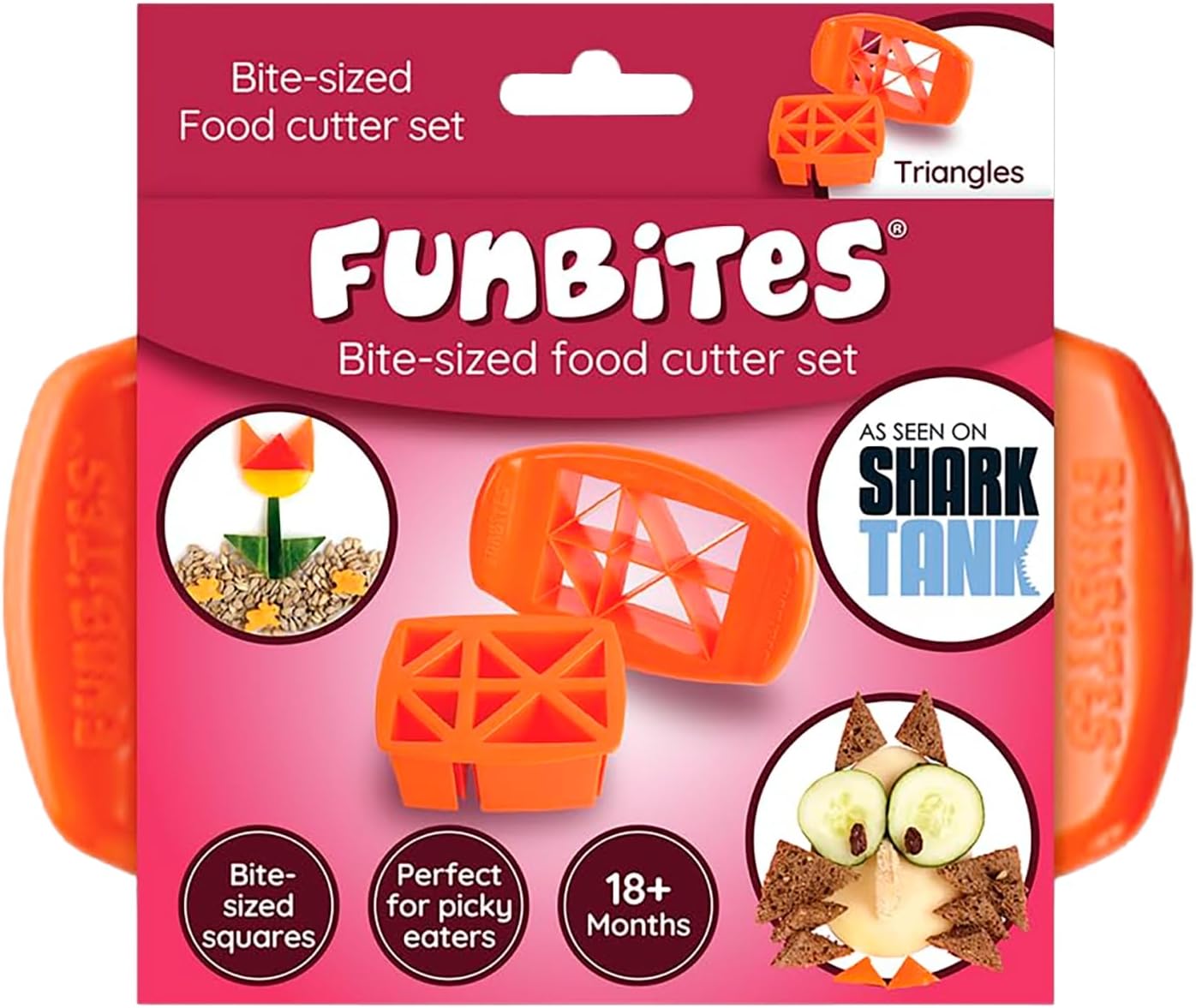 Sandwich Cutter for Kids Lunch, Crustless Bento 2-Pc Set, 1 Pack | Green Squares food cutter for toddlers, bite-size uncrustable shapes, bento lunch accessory, BPA-free, dishwasher safe