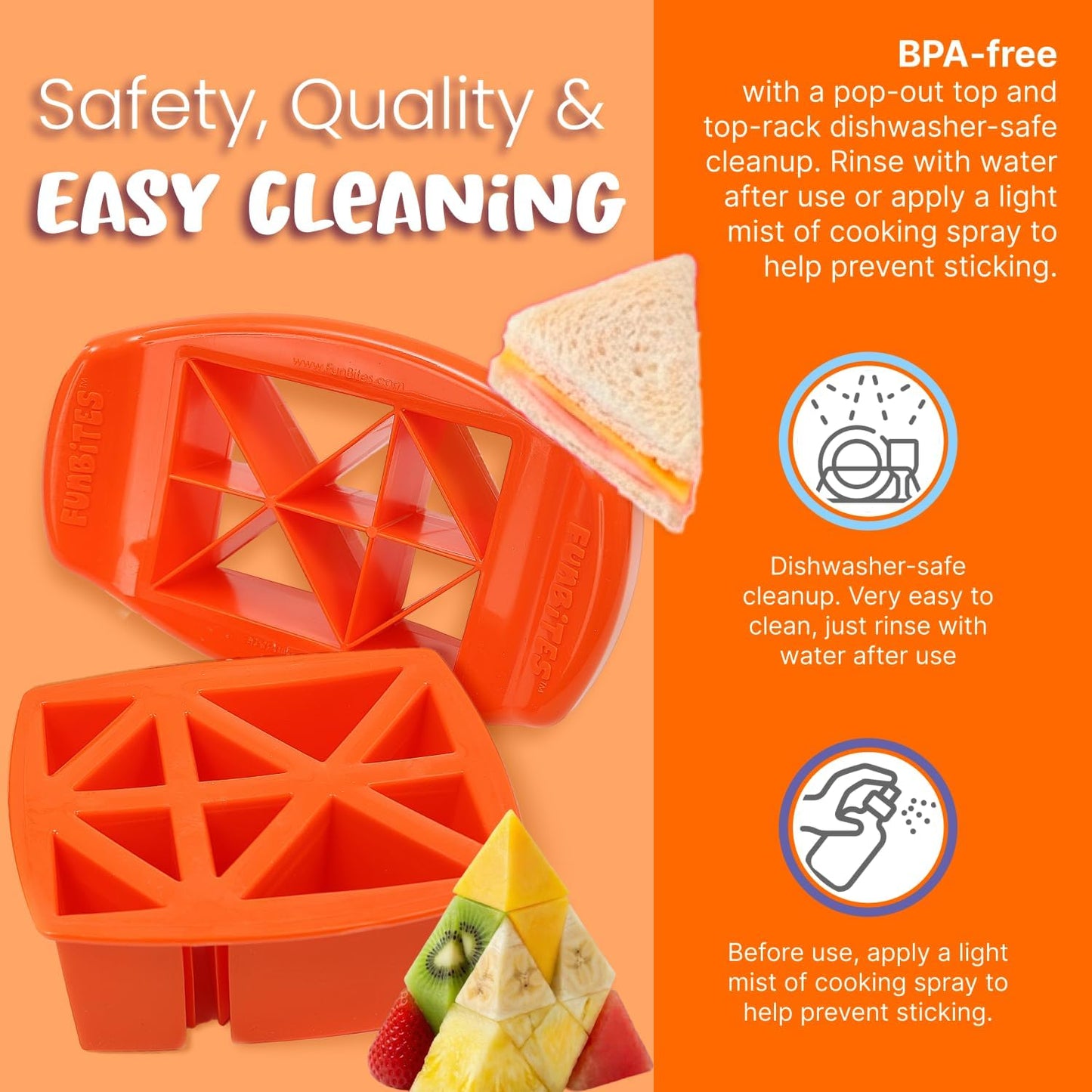 Sandwich Cutter for Kids Lunch, Crustless Bento 2-Pc Set, 1 Pack | Green Squares food cutter for toddlers, bite-size uncrustable shapes, bento lunch accessory, BPA-free, dishwasher safe