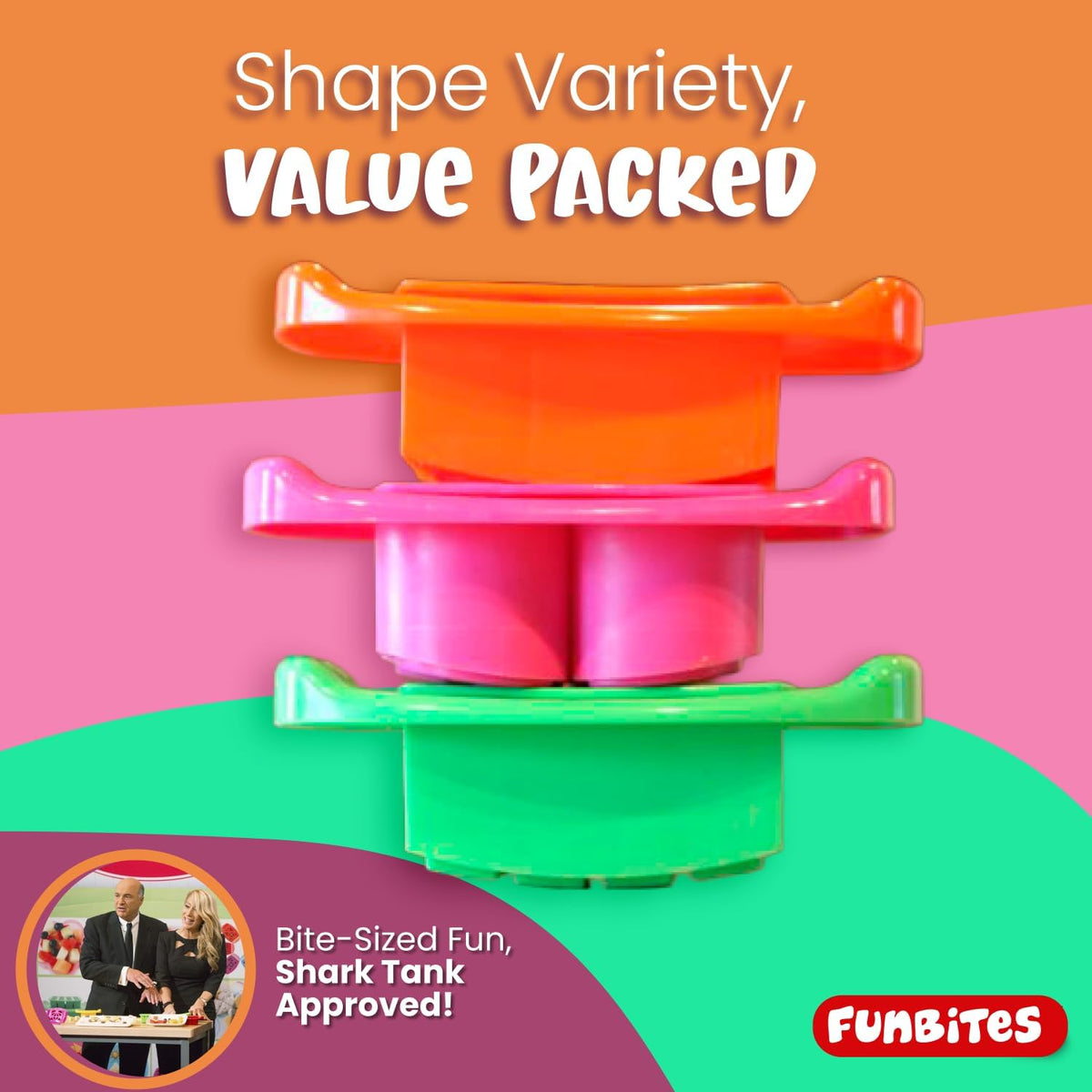 Sandwich Cutter for Kids Lunch, Crustless Bento 2-Pc Set, 1 Pack | Green Squares food cutter for toddlers, bite-size uncrustable shapes, bento lunch accessory, BPA-free, dishwasher safe
