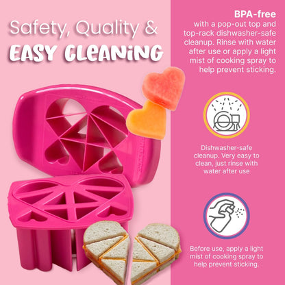 Sandwich Cutter for Kids Lunch, Crustless Bento 2-Pc Set, 1 Pack | Green Squares food cutter for toddlers, bite-size uncrustable shapes, bento lunch accessory, BPA-free, dishwasher safe