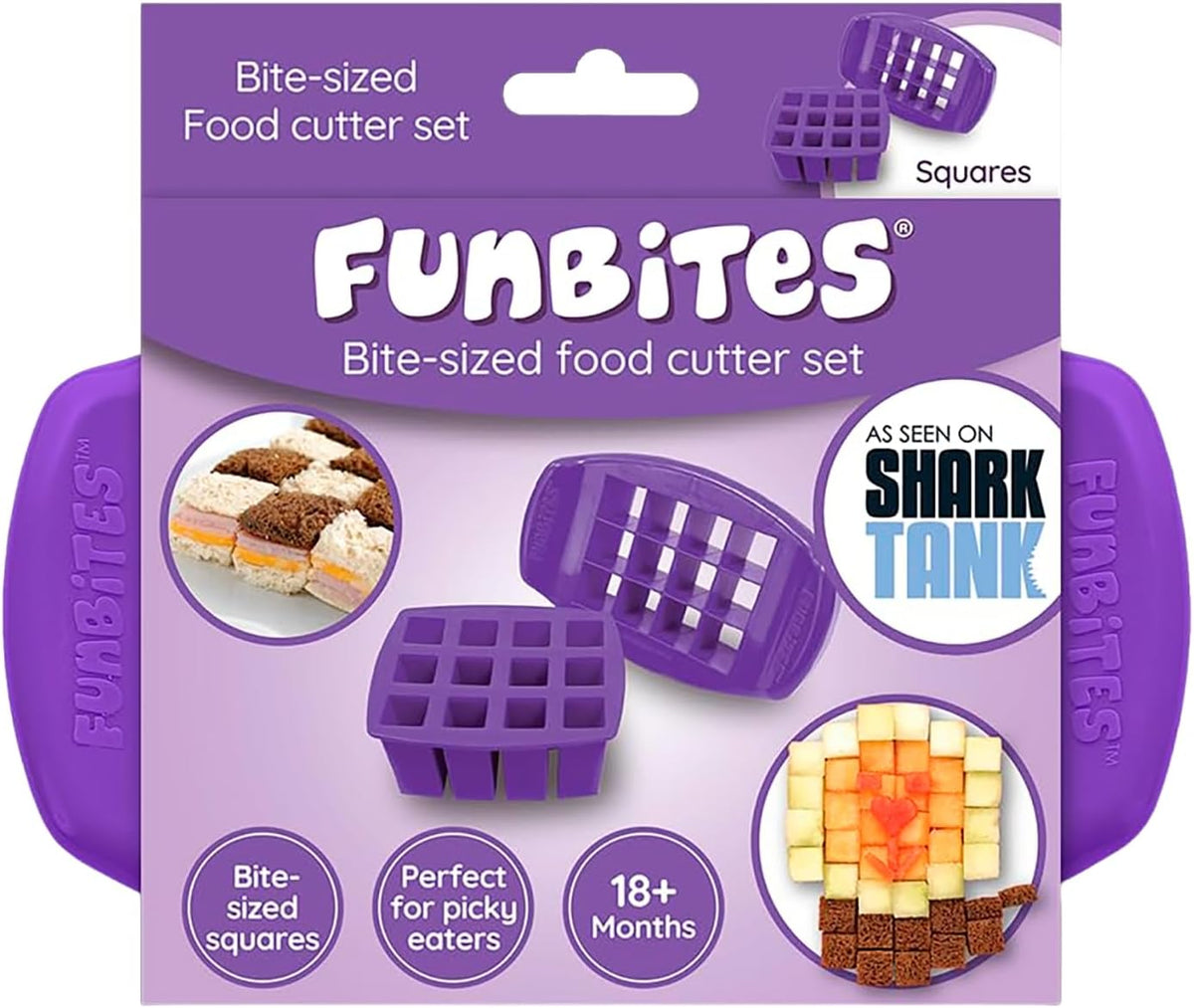 Sandwich Cutter for Kids Lunch, Crustless Bento 2-Pc Set, 1 Pack | Green Squares food cutter for toddlers, bite-size uncrustable shapes, bento lunch accessory, BPA-free, dishwasher safe