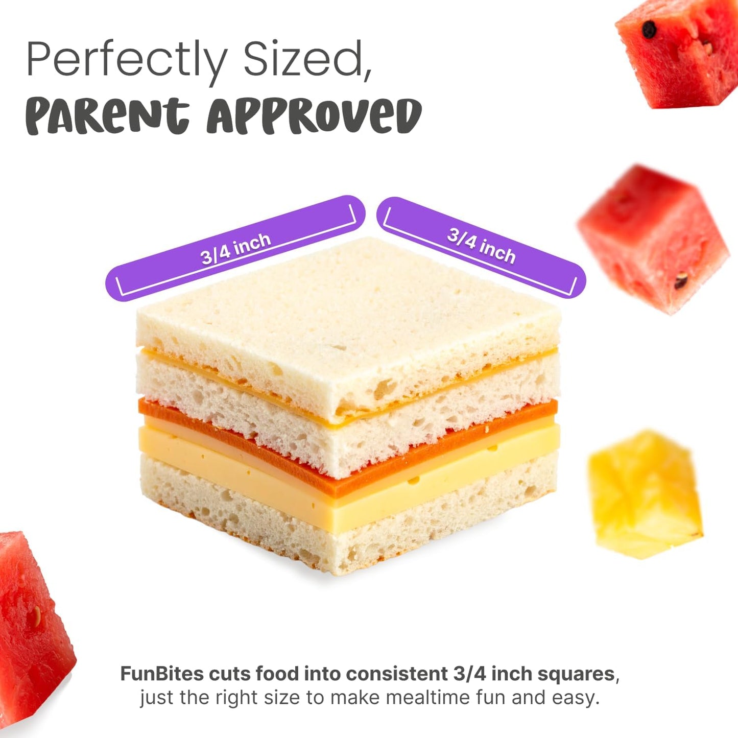 Sandwich Cutter for Kids Lunch, Crustless Bento 2-Pc Set, 1 Pack | Green Squares food cutter for toddlers, bite-size uncrustable shapes, bento lunch accessory, BPA-free, dishwasher safe