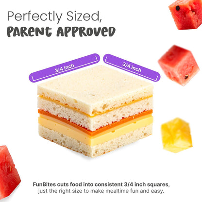 Sandwich Cutter for Kids Lunch, Crustless Bento 2-Pc Set, 1 Pack | Green Squares food cutter for toddlers, bite-size uncrustable shapes, bento lunch accessory, BPA-free, dishwasher safe