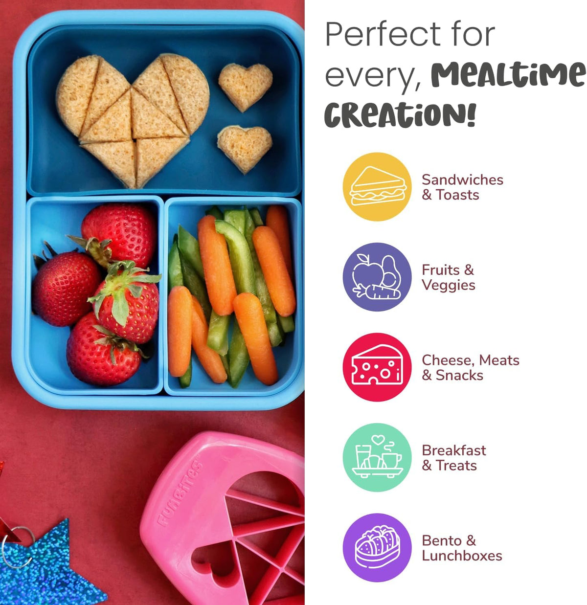 Sandwich Cutter for Kids Lunch, Crustless Bento 2-Pc Set, 1 Pack | Green Squares food cutter for toddlers, bite-size uncrustable shapes, bento lunch accessory, BPA-free, dishwasher safe