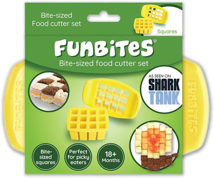 Sandwich Cutter for Kids Lunch, Crustless Bento 2-Pc Set, 1 Pack | Green Squares food cutter for toddlers, bite-size uncrustable shapes, bento lunch accessory, BPA-free, dishwasher safe