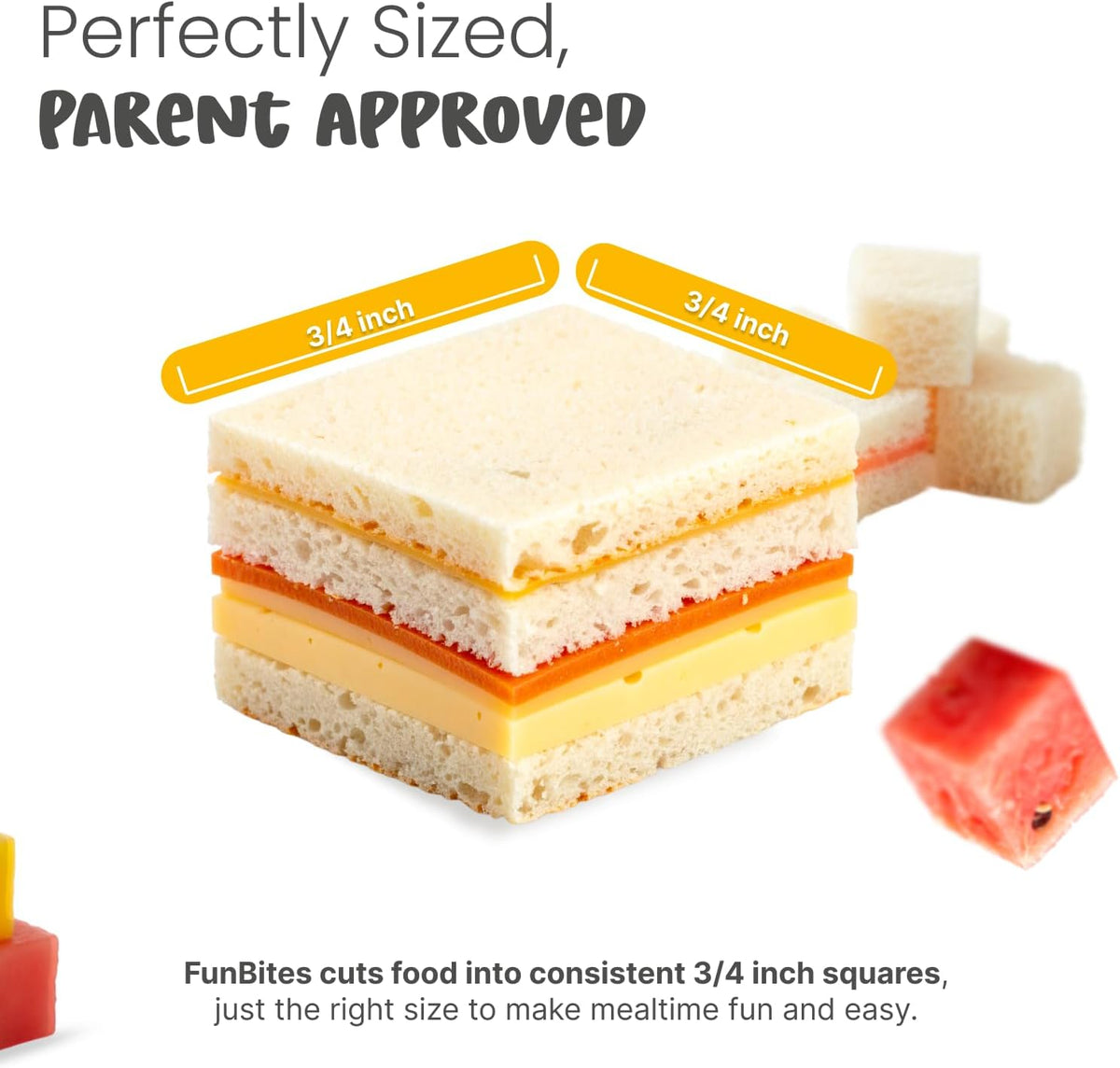 Sandwich Cutter for Kids Lunch, Crustless Bento 2-Pc Set, 1 Pack | Green Squares food cutter for toddlers, bite-size uncrustable shapes, bento lunch accessory, BPA-free, dishwasher safe