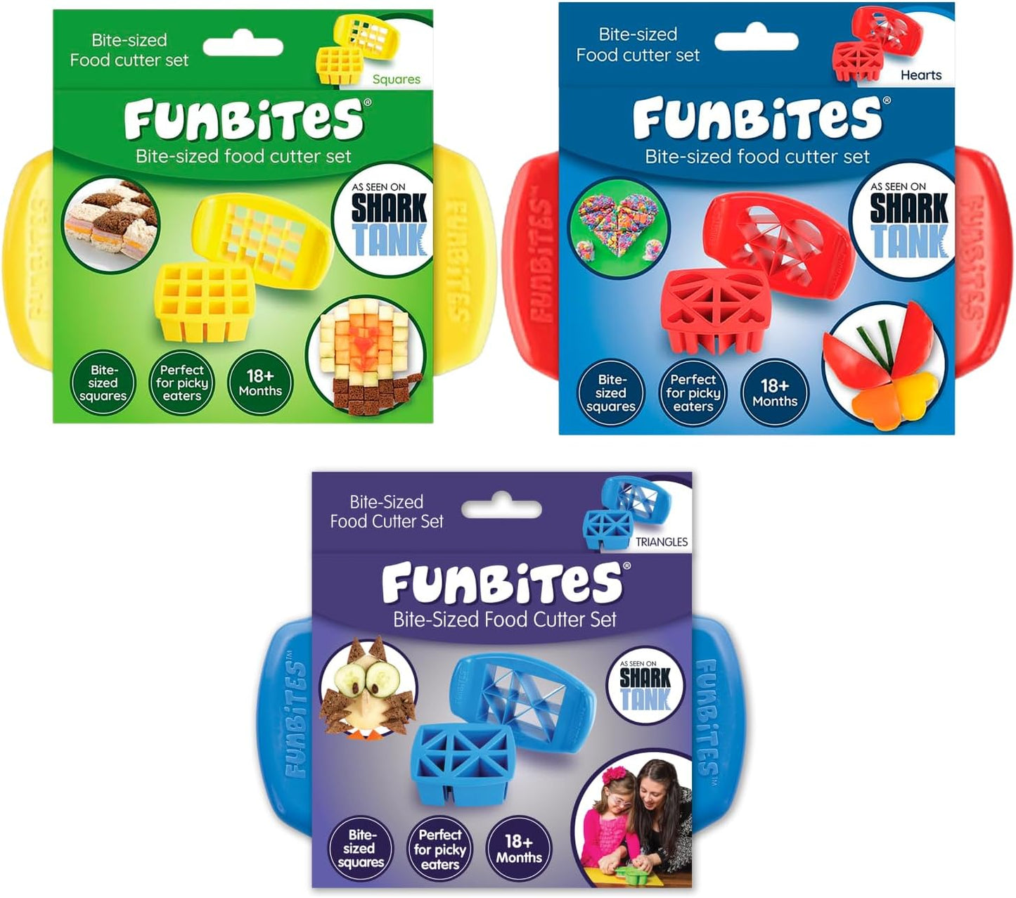 Sandwich Cutter for Kids Lunch, Crustless Bento 2-Pc Set, 1 Pack | Green Squares food cutter for toddlers, bite-size uncrustable shapes, bento lunch accessory, BPA-free, dishwasher safe