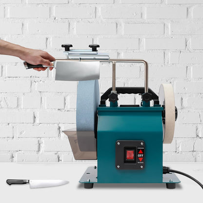 Variable Speed Wet Sharpening System, 10 Inch Water Cooled Knife Sharpening Machine, 240W 110V Electric Grinding Machine, Wet Bench Grinder for Knife, Chisel, Knife, Axe