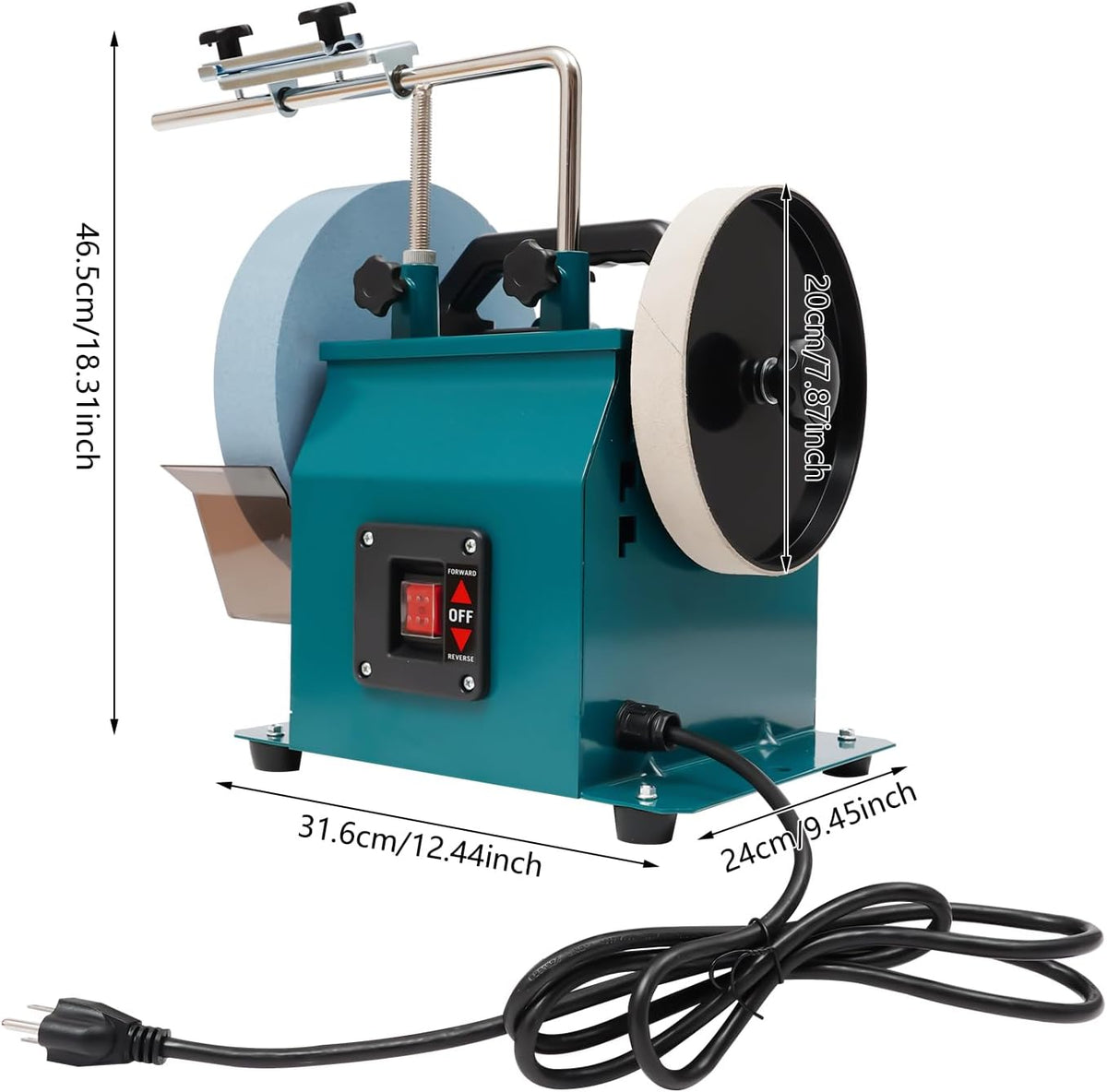 Variable Speed Wet Sharpening System, 10 Inch Water Cooled Knife Sharpening Machine, 240W 110V Electric Grinding Machine, Wet Bench Grinder for Knife, Chisel, Knife, Axe