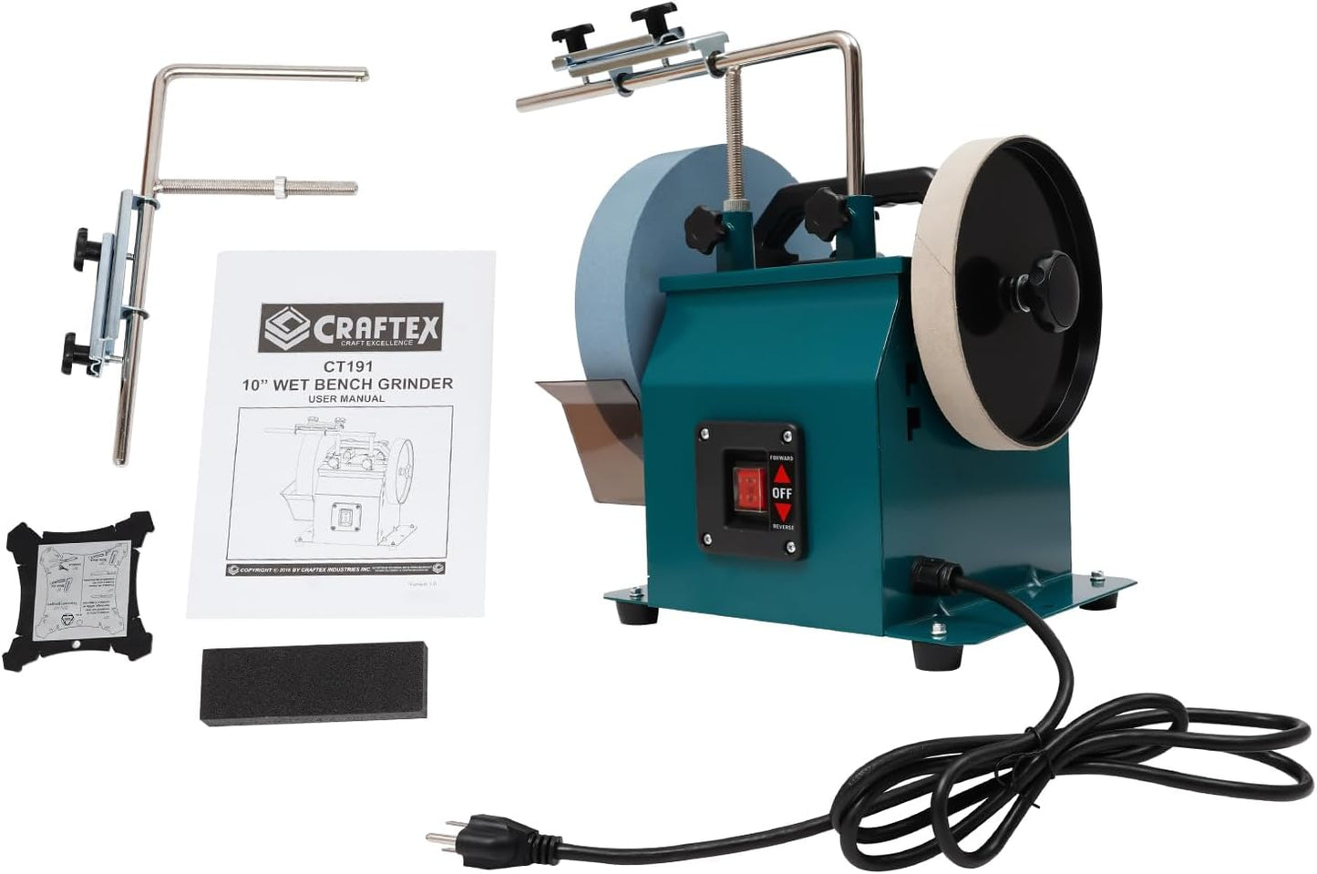 Variable Speed Wet Sharpening System, 10 Inch Water Cooled Knife Sharpening Machine, 240W 110V Electric Grinding Machine, Wet Bench Grinder for Knife, Chisel, Knife, Axe
