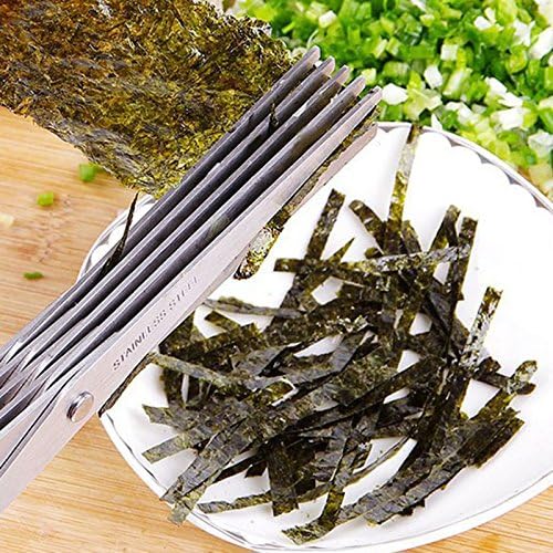 Stainless Steel Kitchen Knives 5 Layer Scissors Shredded Cut Herb Scissors Spices Scissors Kitchen Scissor Shredded