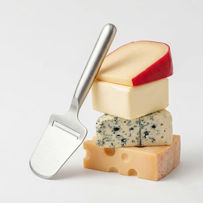 Cheese Slicer for Block Cheese, Stainless Steel Cheese Cutter with One-Piece Design & Serving Tip, Multi Functional Cheese Knife, Charcuterie Accessories, Dishwasher Safe