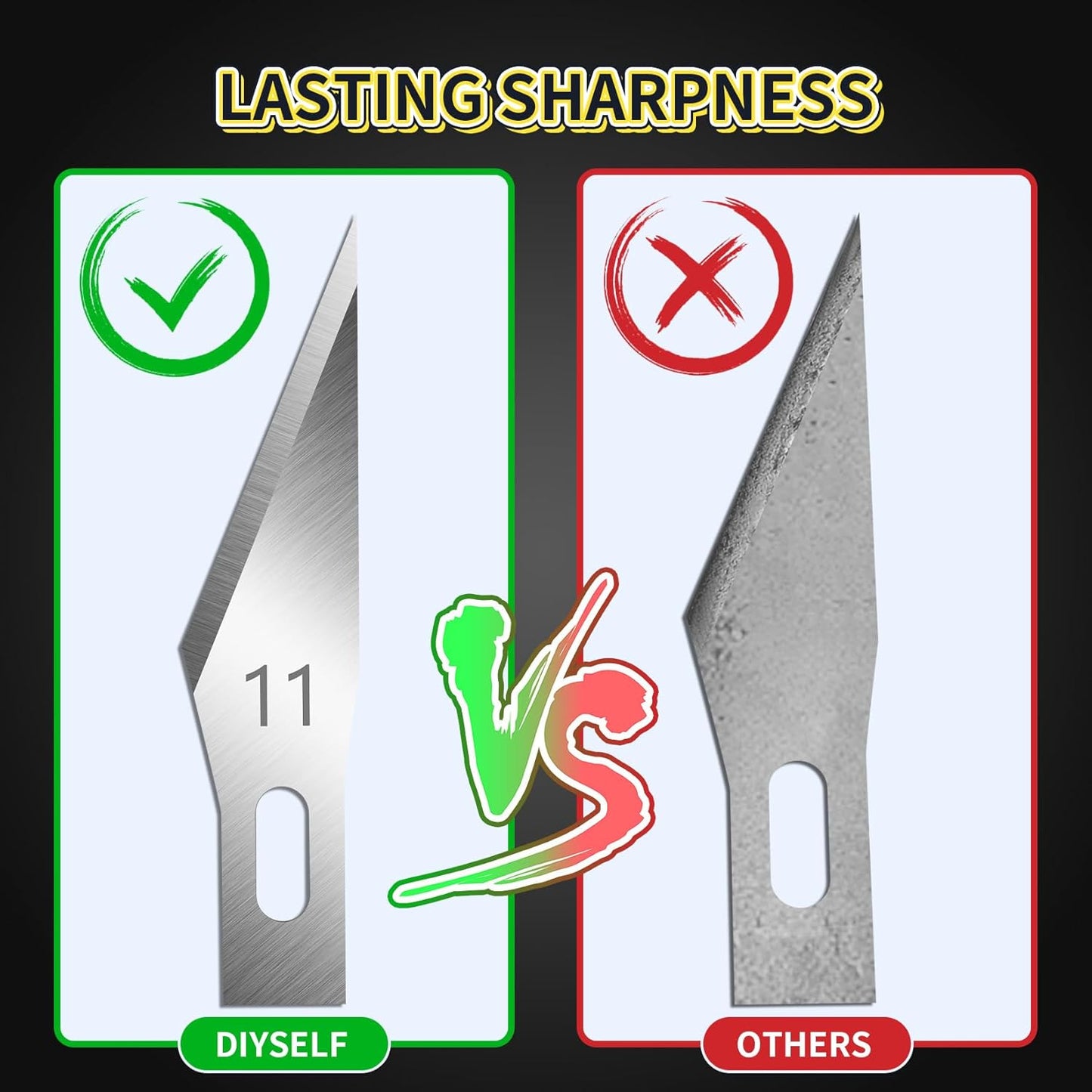 200 PCS Exacto Knife Blades #11, High-Carbon Exacto Blades Refills | Fine-Point #11 Blade for Paper, Stencils and Scrapbooking, Standard-Fit Blades for Exacto Knife, Artists and DIY Crafters