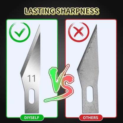 200 PCS Exacto Knife Blades #11, High-Carbon Exacto Blades Refills | Fine-Point #11 Blade for Paper, Stencils and Scrapbooking, Standard-Fit Blades for Exacto Knife, Artists and DIY Crafters