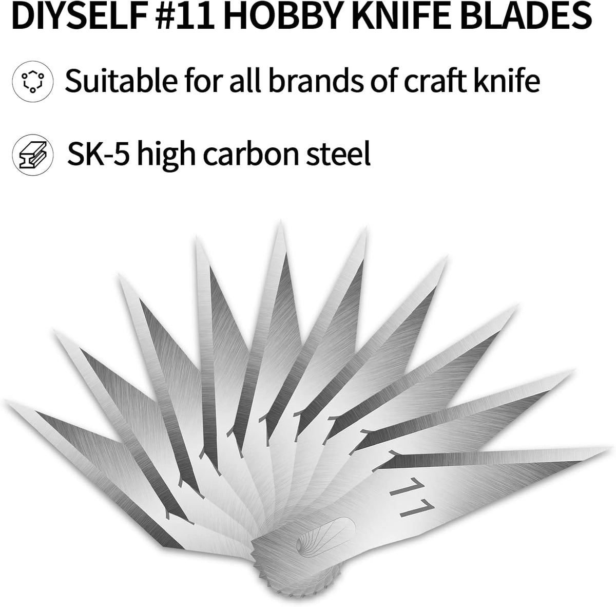 200 PCS Exacto Knife Blades #11, High-Carbon Exacto Blades Refills | Fine-Point #11 Blade for Paper, Stencils and Scrapbooking, Standard-Fit Blades for Exacto Knife, Artists and DIY Crafters