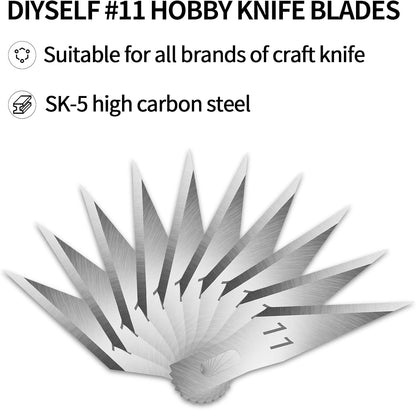 200 PCS Exacto Knife Blades #11, High-Carbon Exacto Blades Refills | Fine-Point #11 Blade for Paper, Stencils and Scrapbooking, Standard-Fit Blades for Exacto Knife, Artists and DIY Crafters
