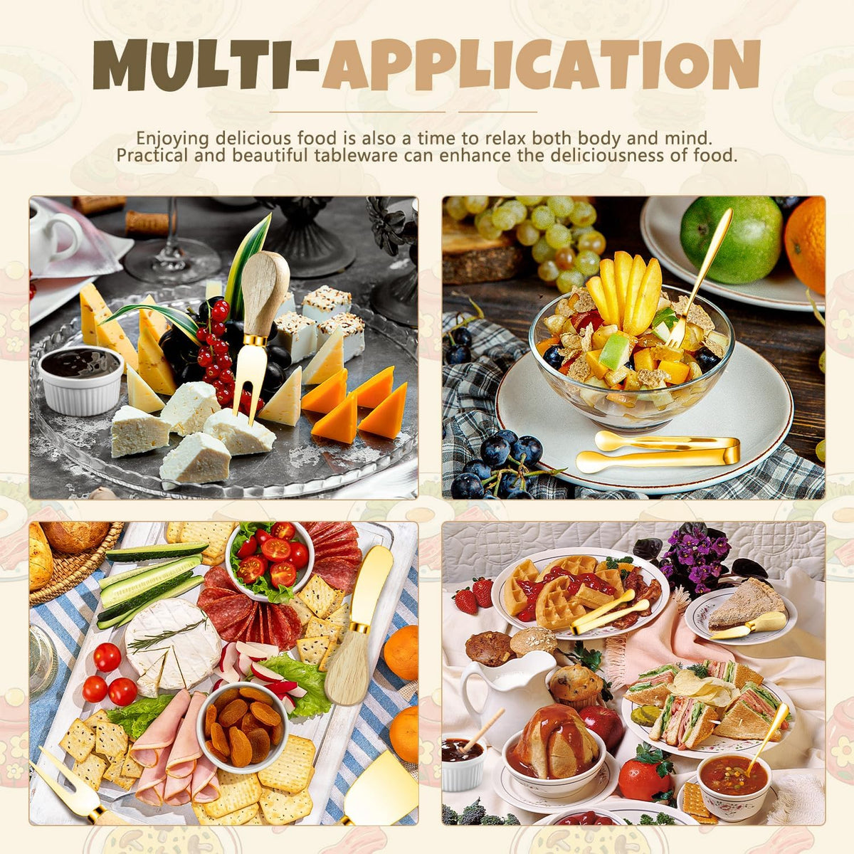 Charcuterie Boards Accessories Charcuterie Utensils Cheese Butter Spreader Knife Set Small Serving Tongs Forks and Spoons Dipping Bowls Honey Dippers Toothpick Flags for Appetizers & Serving Platters