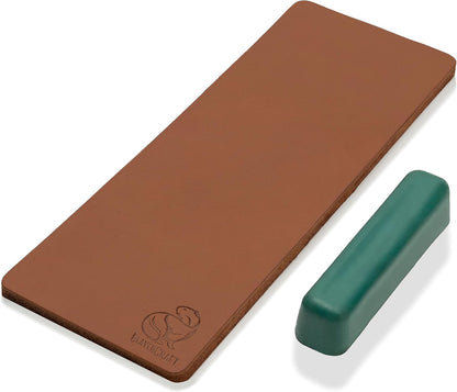 Stropping Leather Strop for Knife Sharpening Strop LS2P1 - Knife Stropping Kit 3 x 8 IN - Knives Sharpener with Honing Strop Polishing Compound Set - Double Sided