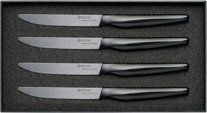 4-piece Ceramic Steak Knife Set, 4.5" White