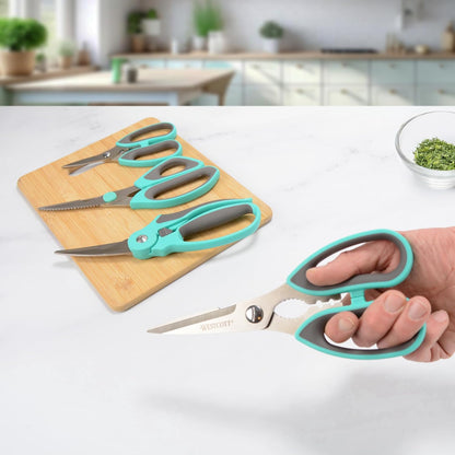 All-Purpose Kitchen Shears, Pink with Gold Blades - Durable Kitchen Shears with Precision-Ground Blades for Easy Cutting and Meal Prep - 9-Inch