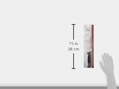 Victorinox Fibrox Curved Boning & Fillet Knife, Flexible Blade for Meat & Poultry, 6-Inch, Black