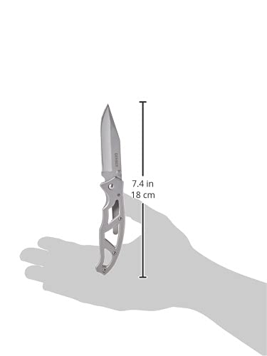 Gerber Gear Paraframe I EDC Folding Pocket Knife, 3" Serrated Edge with Safety Frame Lock, Stainless Steel, Grey