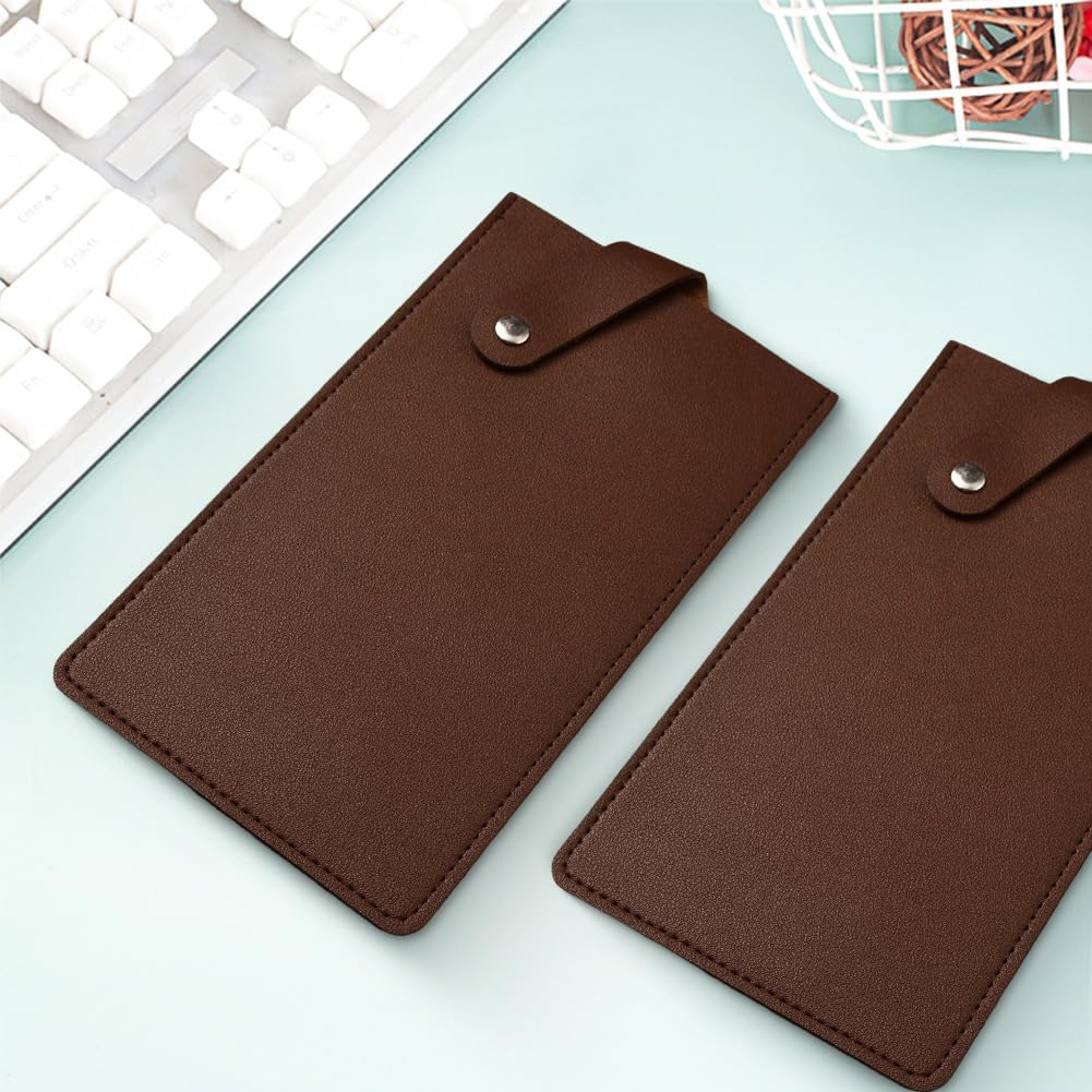 Universal PU Leather Meat Knife Cleaver Edge Guard Waterproof Wide Butcher Scissors Knife Sheath Dark Brown Durable Chef Scissors Cover Sleeve Protector Case Holder with Snap for Kitchen