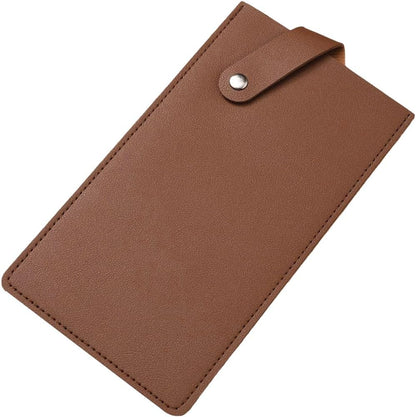 Universal PU Leather Meat Knife Cleaver Edge Guard Waterproof Wide Butcher Scissors Knife Sheath Dark Brown Durable Chef Scissors Cover Sleeve Protector Case Holder with Snap for Kitchen