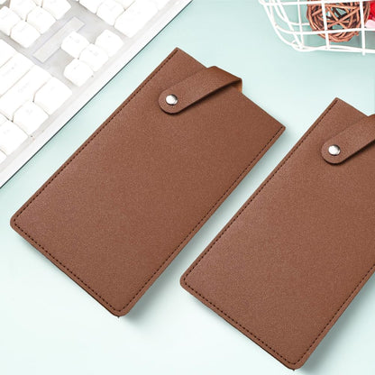 Universal PU Leather Meat Knife Cleaver Edge Guard Waterproof Wide Butcher Scissors Knife Sheath Dark Brown Durable Chef Scissors Cover Sleeve Protector Case Holder with Snap for Kitchen