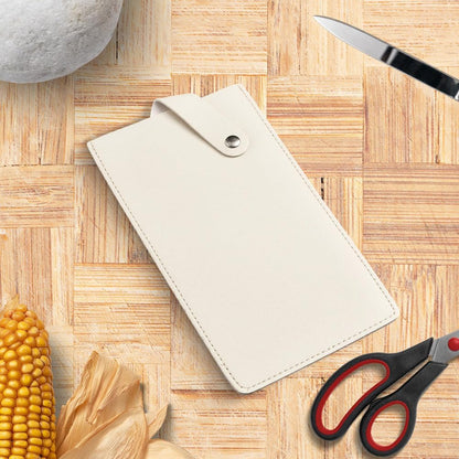 Universal PU Leather Meat Knife Cleaver Edge Guard Waterproof Wide Butcher Scissors Knife Sheath Dark Brown Durable Chef Scissors Cover Sleeve Protector Case Holder with Snap for Kitchen