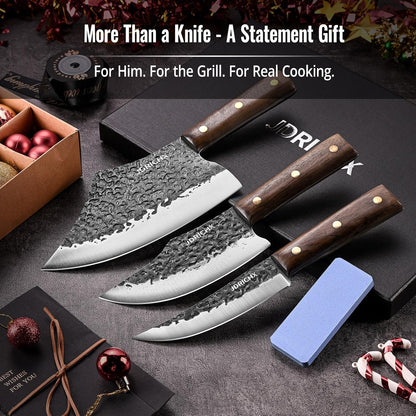 Hand Forged Butcher Knife Set with High Carbon Steel