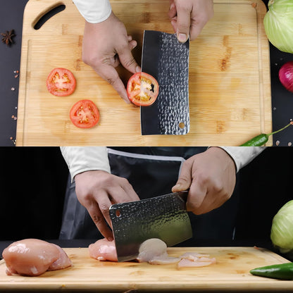 Cleaver Knife 7 inch – Full Tang Damascus VG10 Meat Cleaver with Pakkawood Handle, Super Sharp 15° Edge Butcher Knife for Meat Cutting, Chinese Cleavers for Kitchen or BBQ